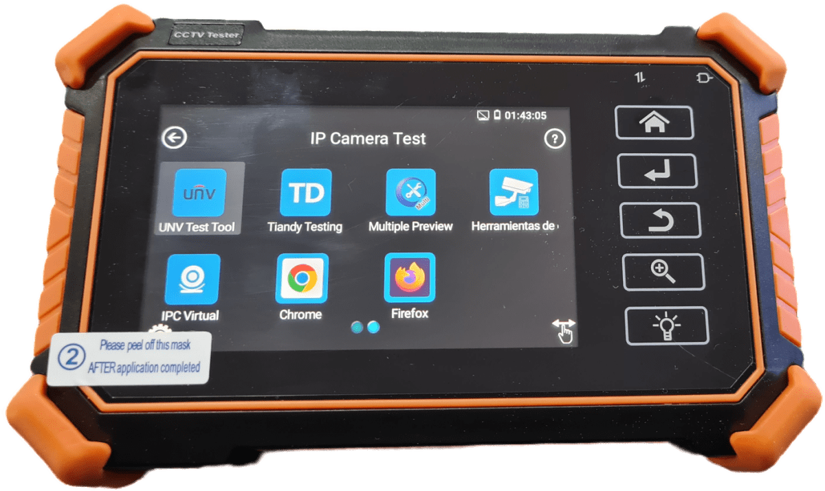 IPC-1910 PLUS TESTER CCTV MONITOR 8K H.265 CVI/TVI/AHD/IP,Salida DC12V 3A,48V PoE 30W,ONVIF11