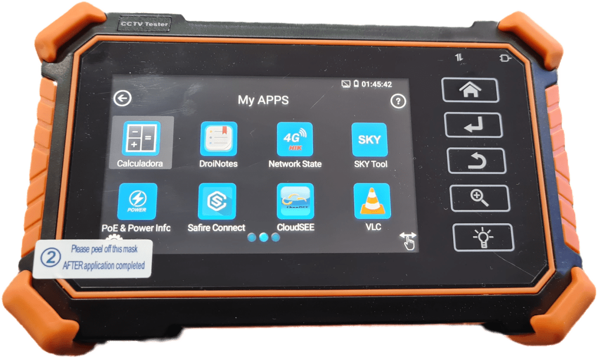 IPC-1910 PLUS TESTER CCTV MONITOR 8K H.265 CVI/TVI/AHD/IP,Salida DC12V 3A,48V PoE 30W,ONVIF14