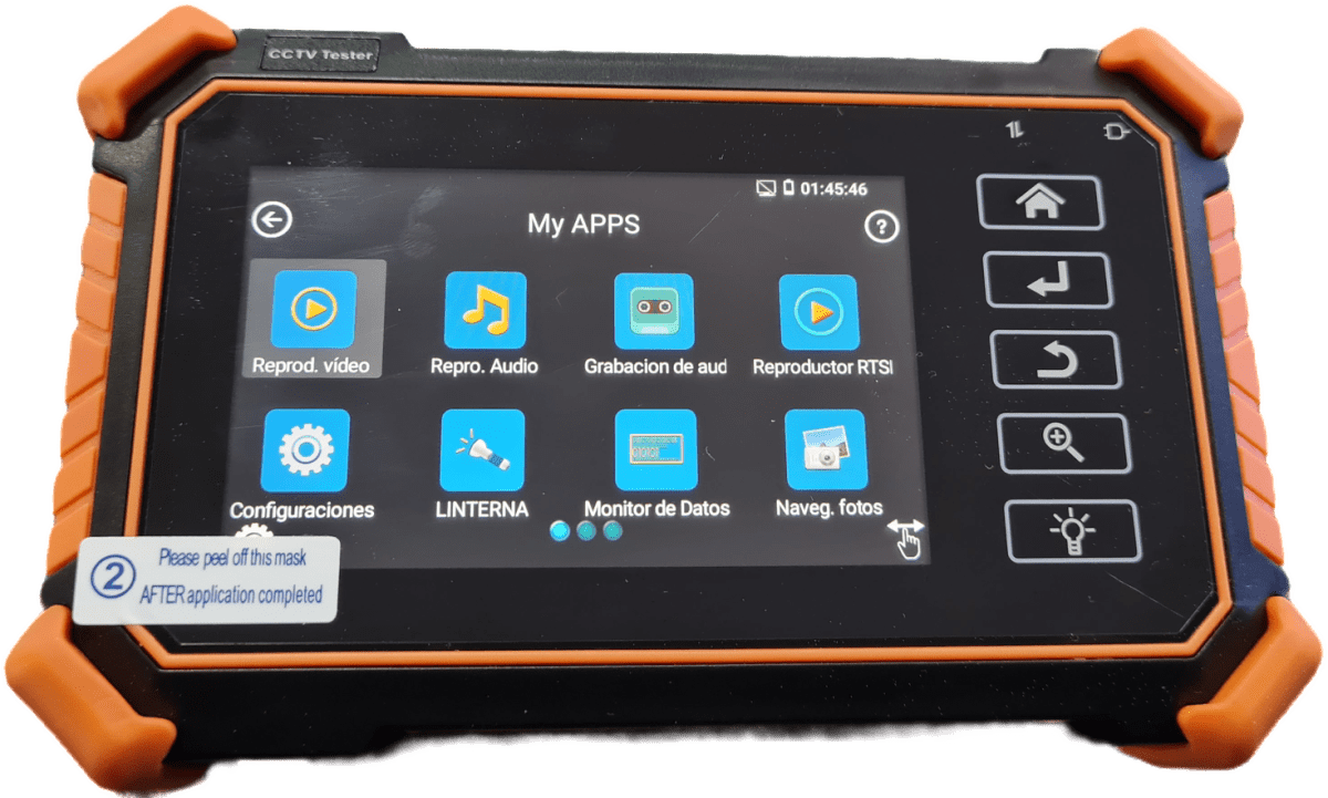 IPC-1910 PLUS TESTER CCTV MONITOR 8K H.265 CVI/TVI/AHD/IP,Salida DC12V 3A,48V PoE 30W,ONVIF13
