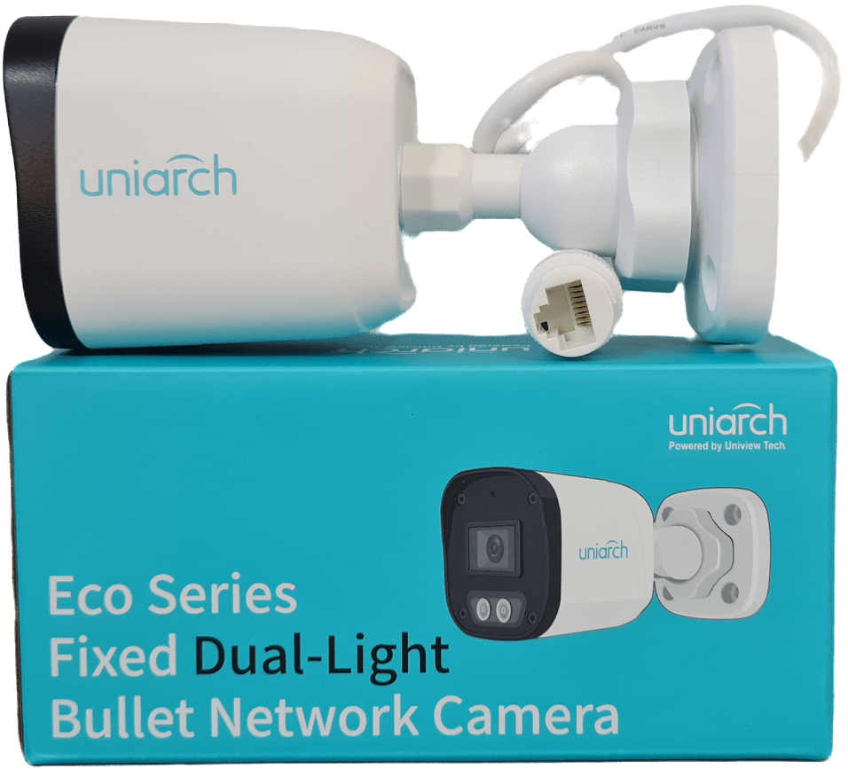 IPC-B132-AF28-DL-ECO CAMARA BALA IP 2MP 2.8MM DUAL COLOR 30MT MIC ONVIF IP67 H.265+ Sin conexión DC UNIARCH2