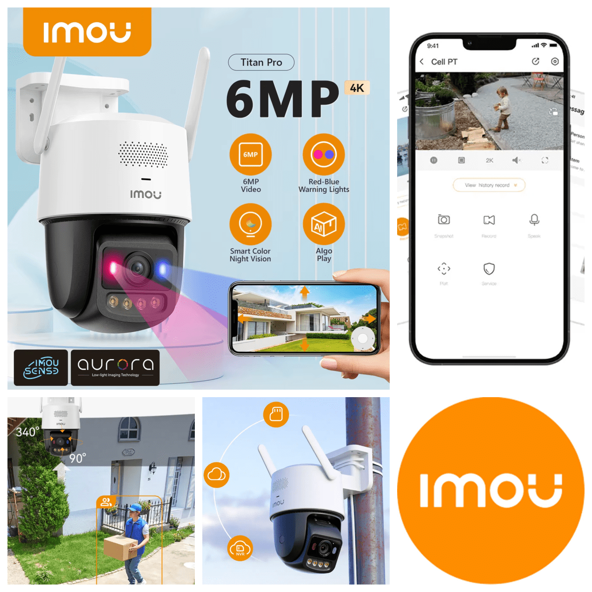 IPC-U7LN-6V0NE CAMARA IP WIFI PT 6MP 3.6mm FullColor TitanPro 30m,Alarma Intrusion MICRO SD MAXIMA 512GB 2.4Ghz Y 5Ghz 12V/POE IMOU 0