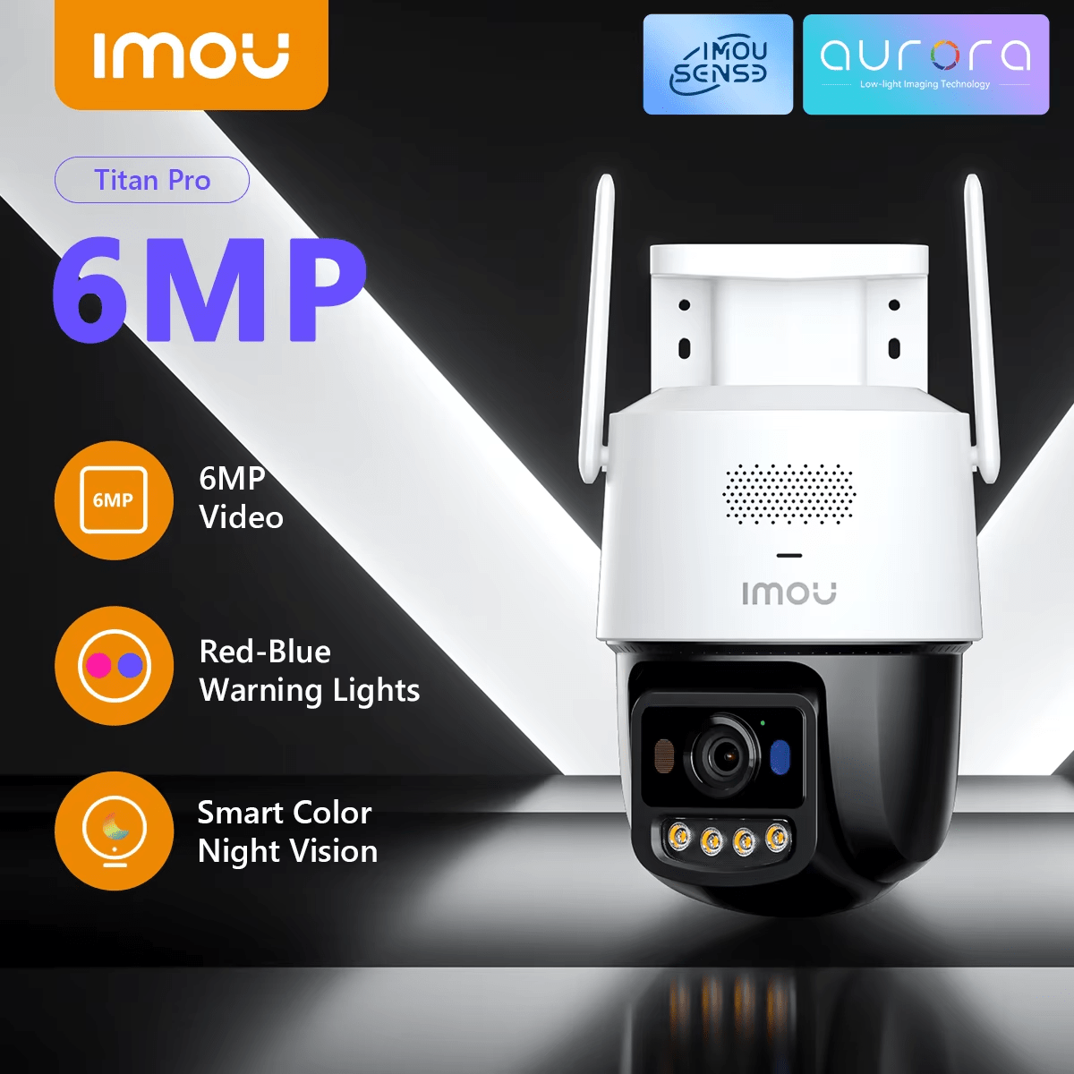 IPC-U7LN-6V0NE CAMARA IP WIFI PT 6MP 3.6mm FullColor TitanPro 30m,Alarma Intrusion MICRO SD MAXIMA 512GB 2.4Ghz Y 5Ghz 12V/POE IMOU2