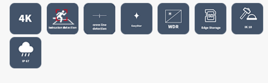 IPC328LE-ADF28K-G CAMARA DOMO IP POE IK10 8MP 2.8MM Smart PO Intruccion IR30 MIC IP67 METAL+PLA UÑV3
