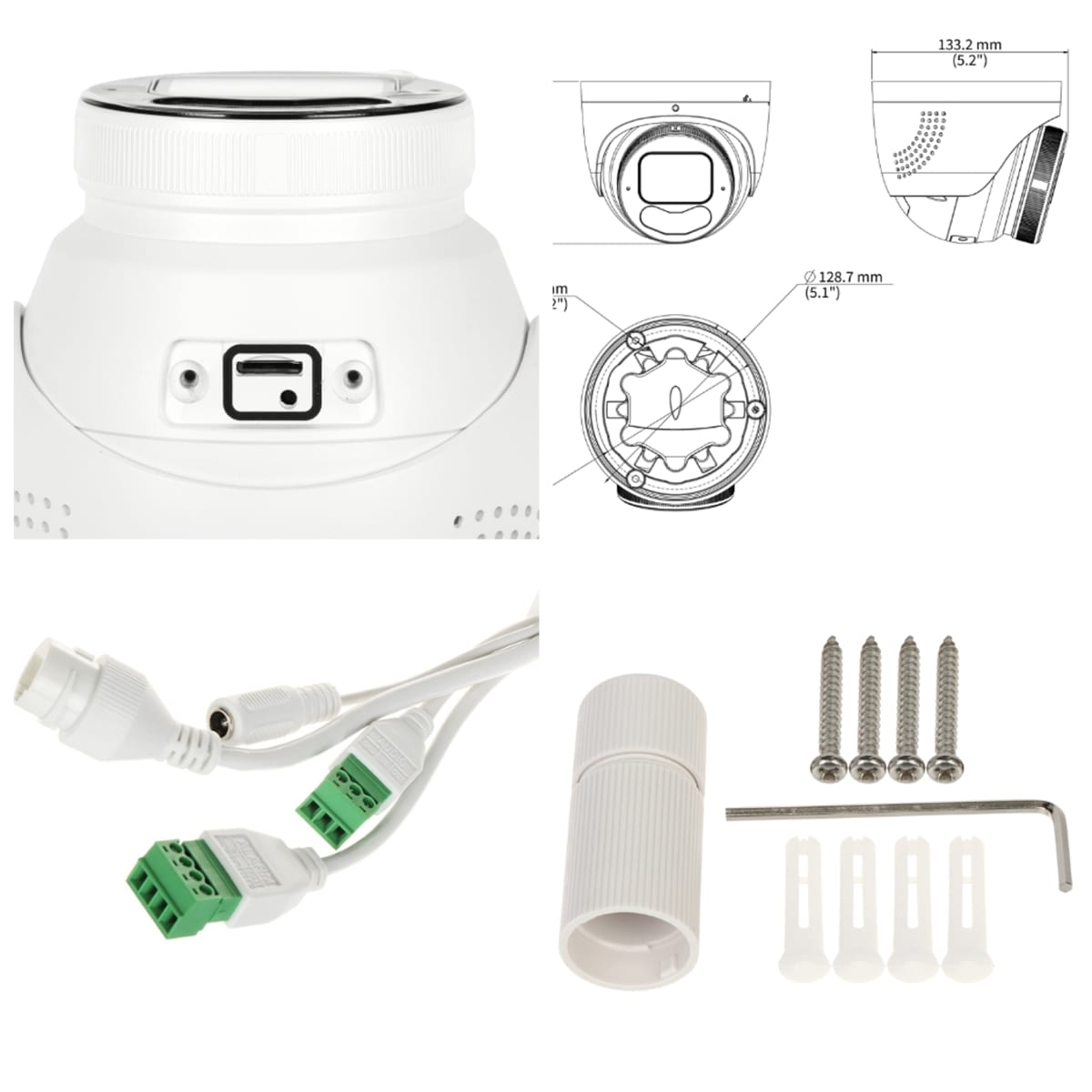 IPC3634SE-ADF28KMC-WP-I1 CAMARA DOMO IP POE 4MP 2.8mm Tri-Guard MIC ALARMA WIZCOLOR 30MT INSTRUSION LINEAS CRUZ METAL+PLASTICA MAX 512GB UÑV5