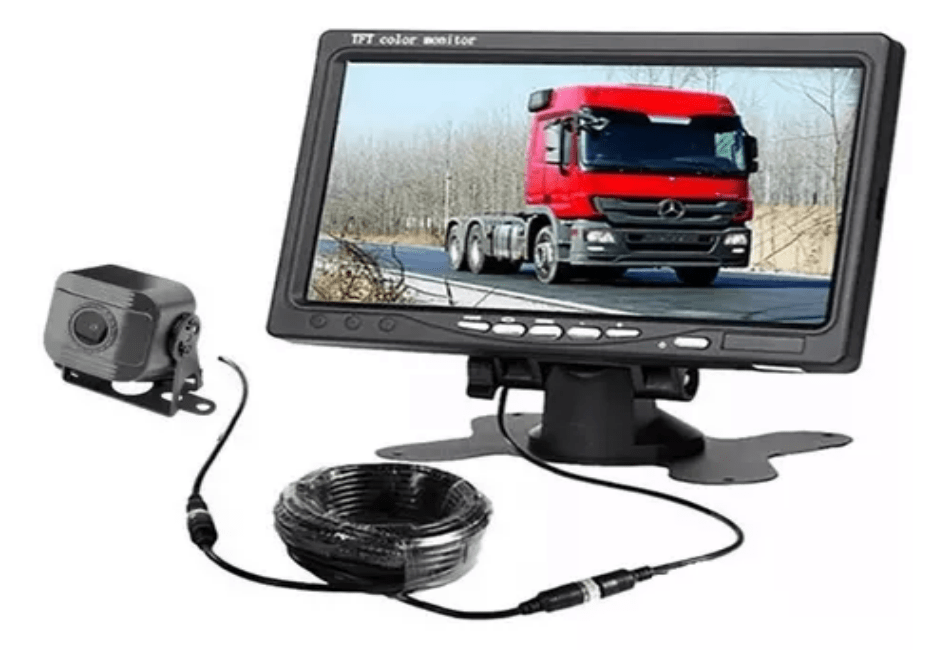 Kit BUS 12V~ 24V DVR  Pantalla 7 PULGADA  2 Camaras FHD Color Camion O Bus 1X15M 1X5M Max 128gb2