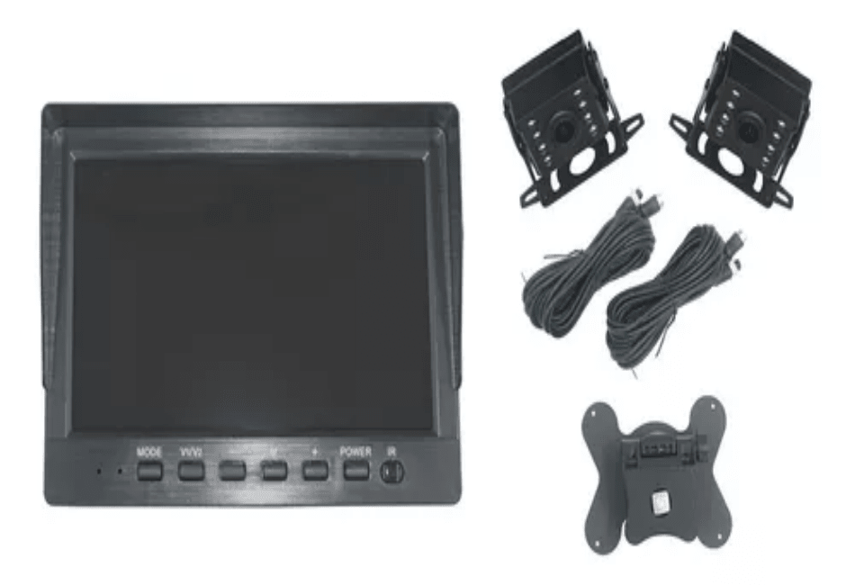 Kit BUS 12V~ 24V DVR  Pantalla 7 PULGADA  2 Camaras FHD Color Camion O Bus 1X15M 1X5M Max 128gb 0