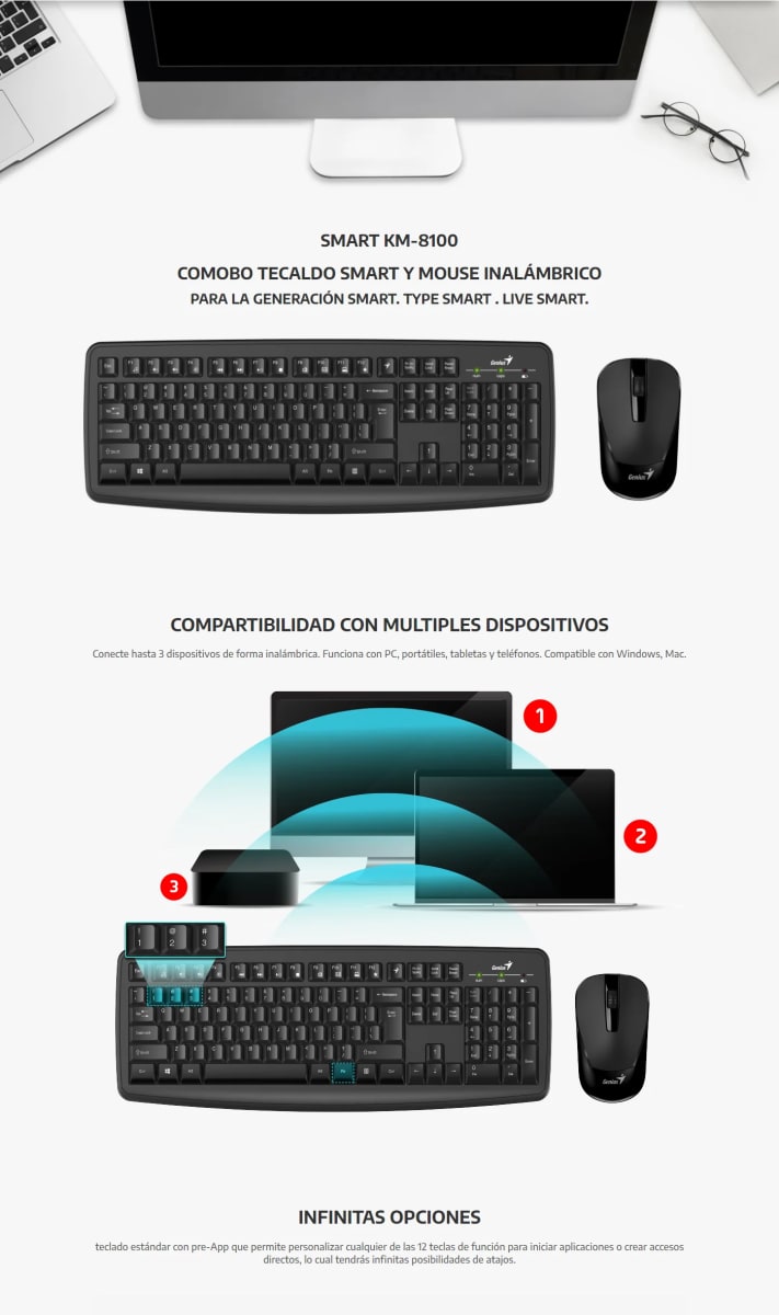 KM-8100 KIT TECLADO Y MOUSE INALAMBRICO4