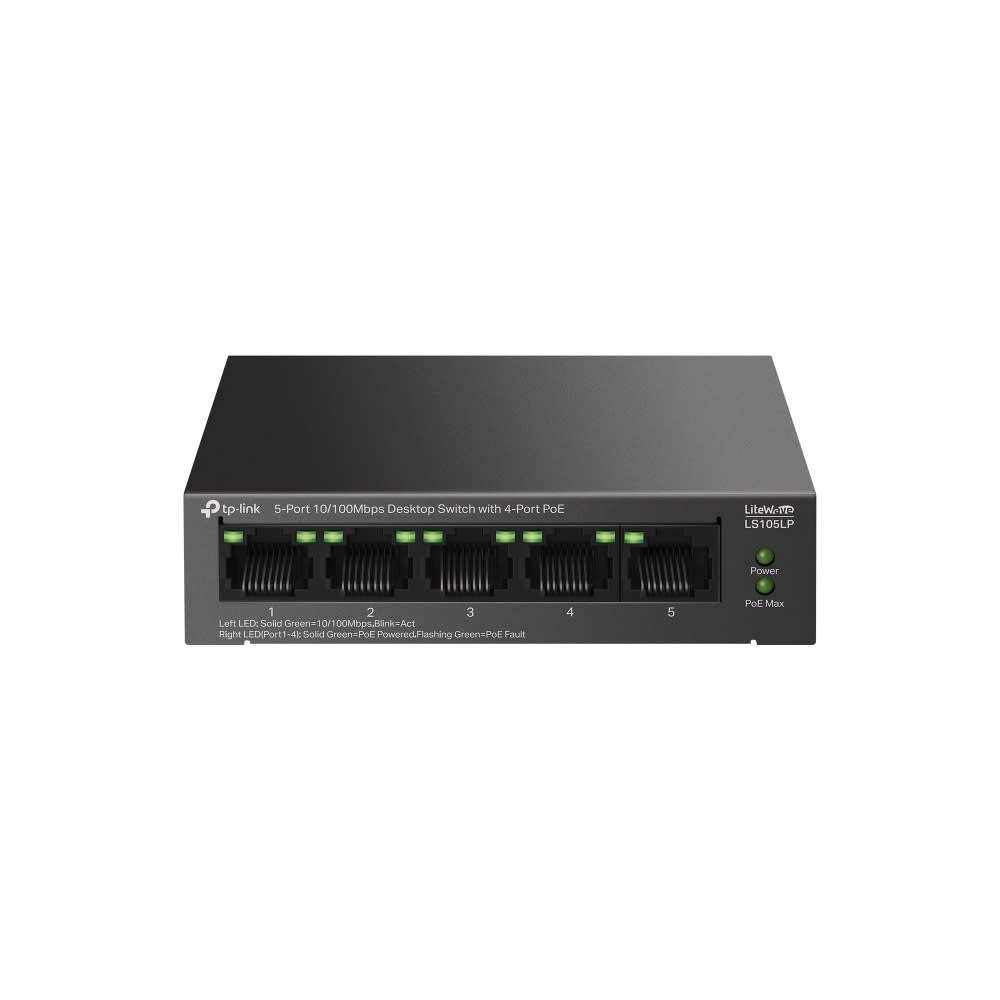 TL-LS105LP SWITCH POE 41W 53.5V 5-Port 10~100Mbps Con 4-Port PoE TP-LINK2