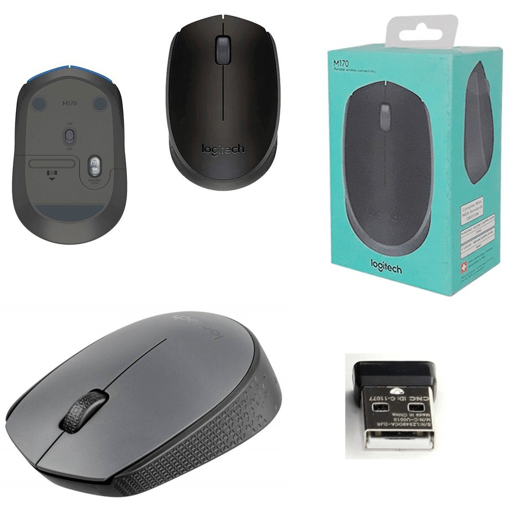 M170-GRIS MOUSE INALAMBRICO 2.4Ghz,1000DPI,Batería de Larga Duración,MAX 10MT,MARCA: Logitech2