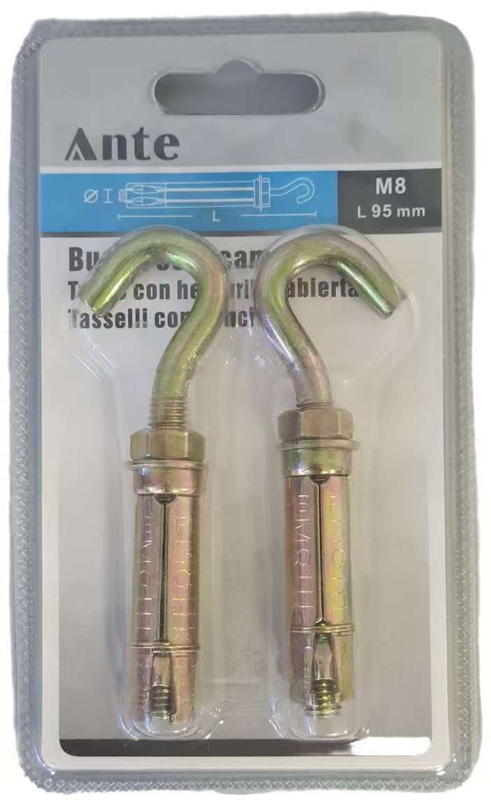 M8*95MM PERNO Set 2 CANCAMO ABIERTO DE ANCLAJE MECANICO MARCA: ANTE2