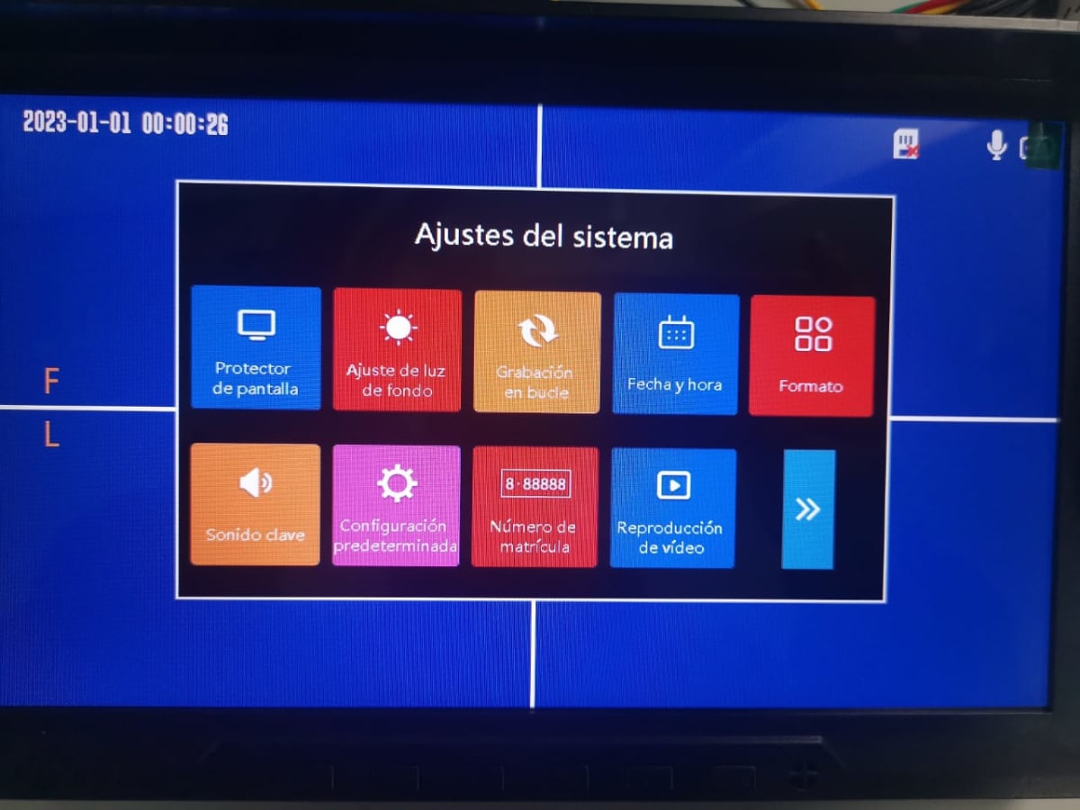 Kit BUS 12V~ 24V DVR  Pantalla 7 PULGADA  2 Camaras FHD Color Camion O Bus 1X15M 1X5M Max 128gb4