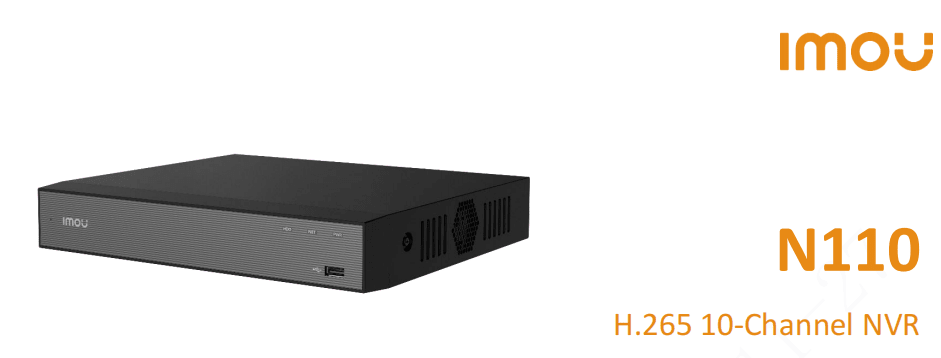 NVR-N110-8AOE NVR 10CH 4KSIN POE ONVIF 1U 1HDD AI H.265 HASTA 16TB 12V-2A IMOU1