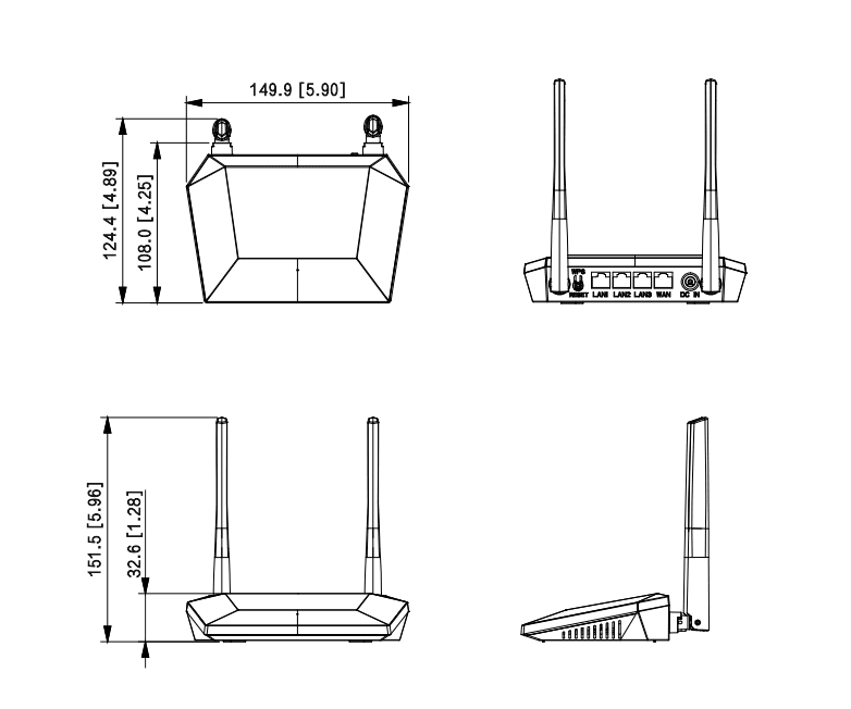 DH-N3 ROUTER INALÁMBRICO 300Mbps 2.4Ghz 1*WAN 3*LAN MAX 15MTS ESPACIO ABIERTO 12V-0,5A DAHUA4