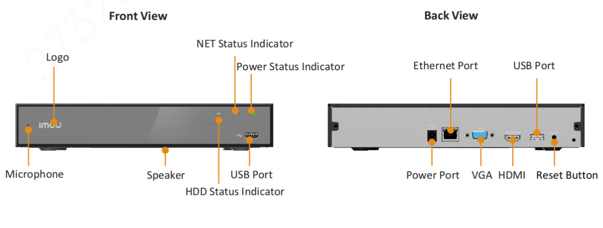 NVR-N110-8AOE NVR 10CH 4KSIN POE ONVIF 1U 1HDD AI H.265 HASTA 16TB 12V-2A IMOU4