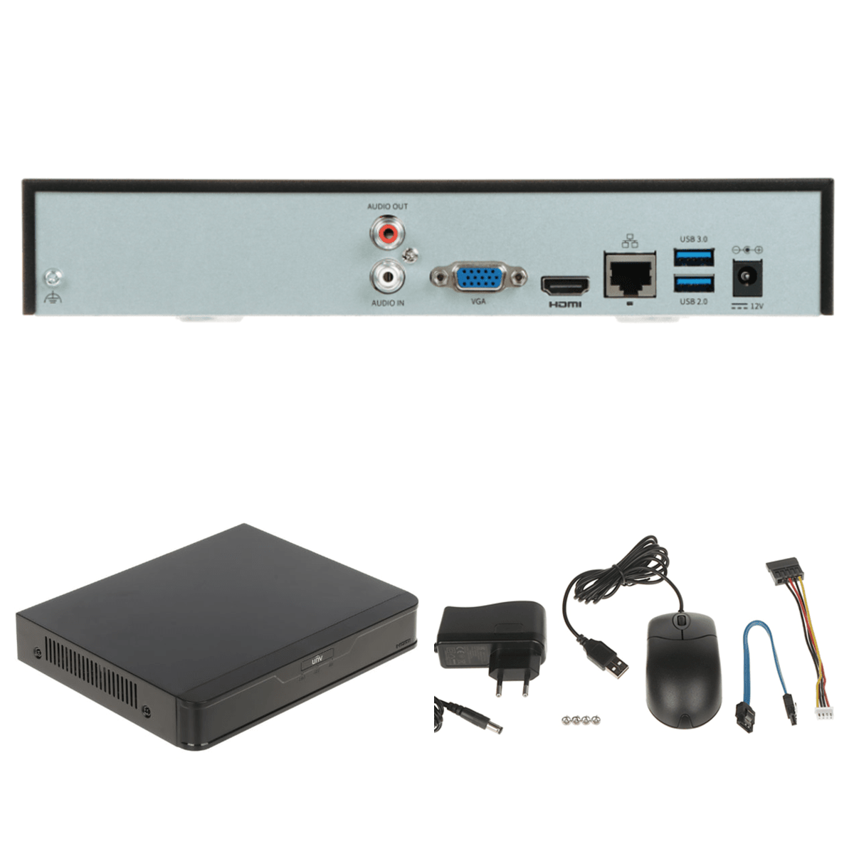 NVR301-16B-IQ NVR 16CH 12MP SIN POE 1HDD SIP Y UMD MAX10TB H.265+ ONVIF Smart Intrusio Preventio UÑV2