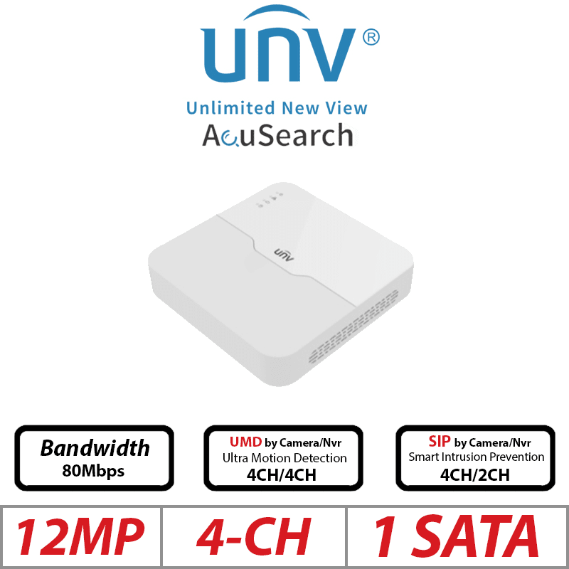 NVR301-04B-LP4-IQ NVR 4CH POE 12MP 1HDD SIP Y UMD 10TB H.265+ ONVIF Smart Intrusion Prevention UÑV 0