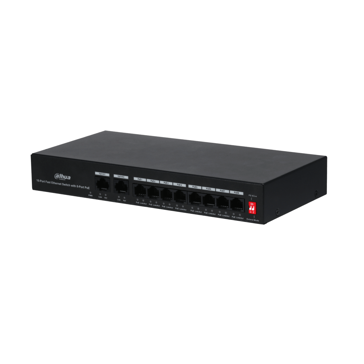 DH-PFS3010-8ET-65 SWITCH POE 10CH Fast Ethernet 65W with 10/100Mbps 8 Port PoE + 2 Port Uplink DAHUA2