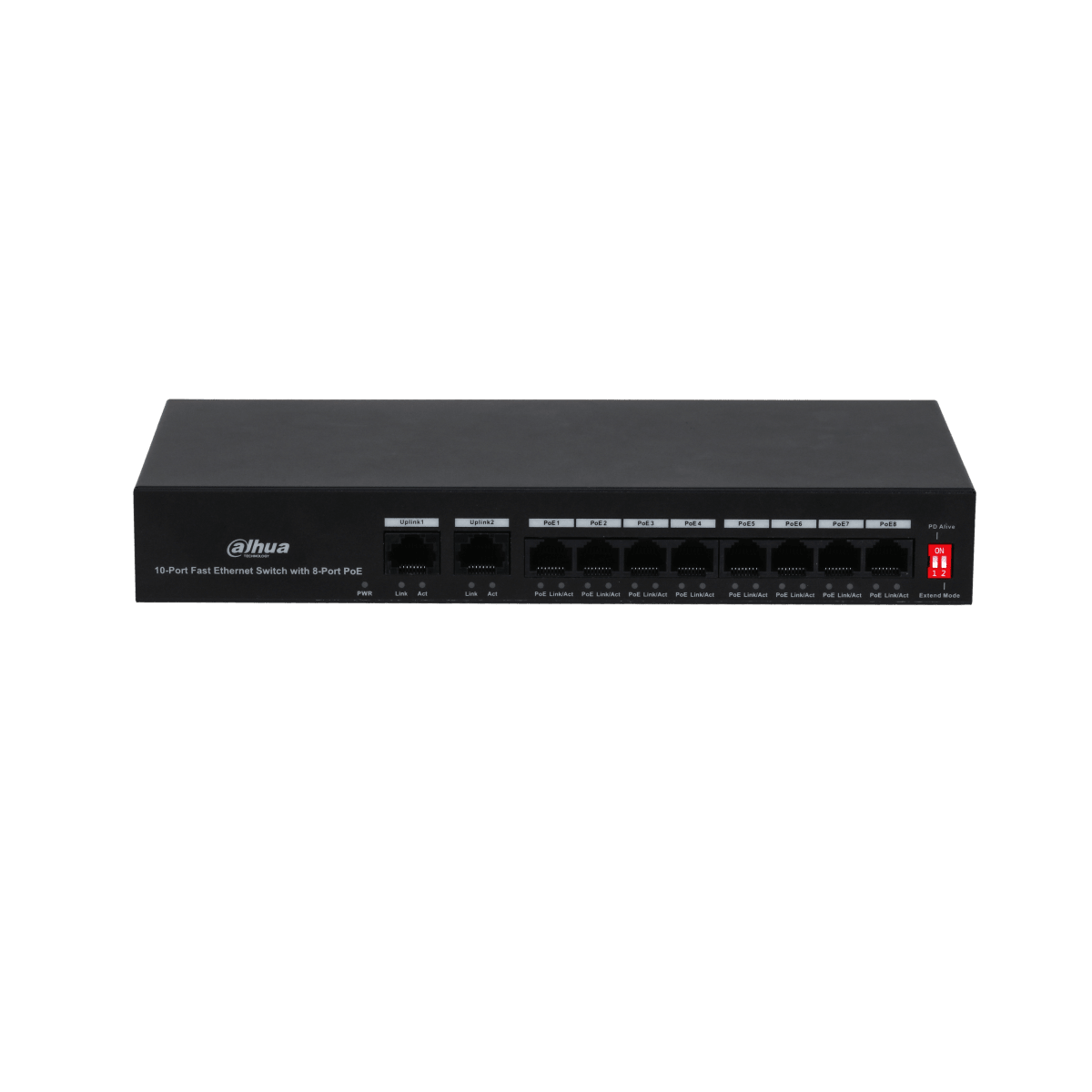 DH-PFS3010-8ET-65 SWITCH POE 10CH Fast Ethernet 65W with 10/100Mbps 8 Port PoE + 2 Port Uplink DAHUA3