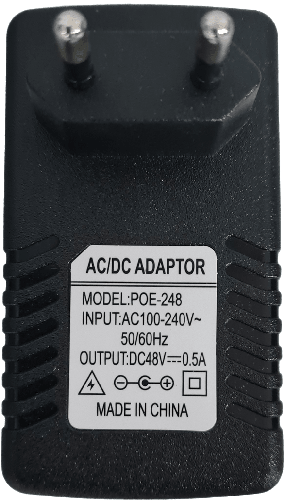 ADAPTADOR POE POE-248 ,1 PUERTO POE ,1000BASE-T,24W,AC/DC IN AC100~240V,OUT 48V~0.5A,50/60Hz.2