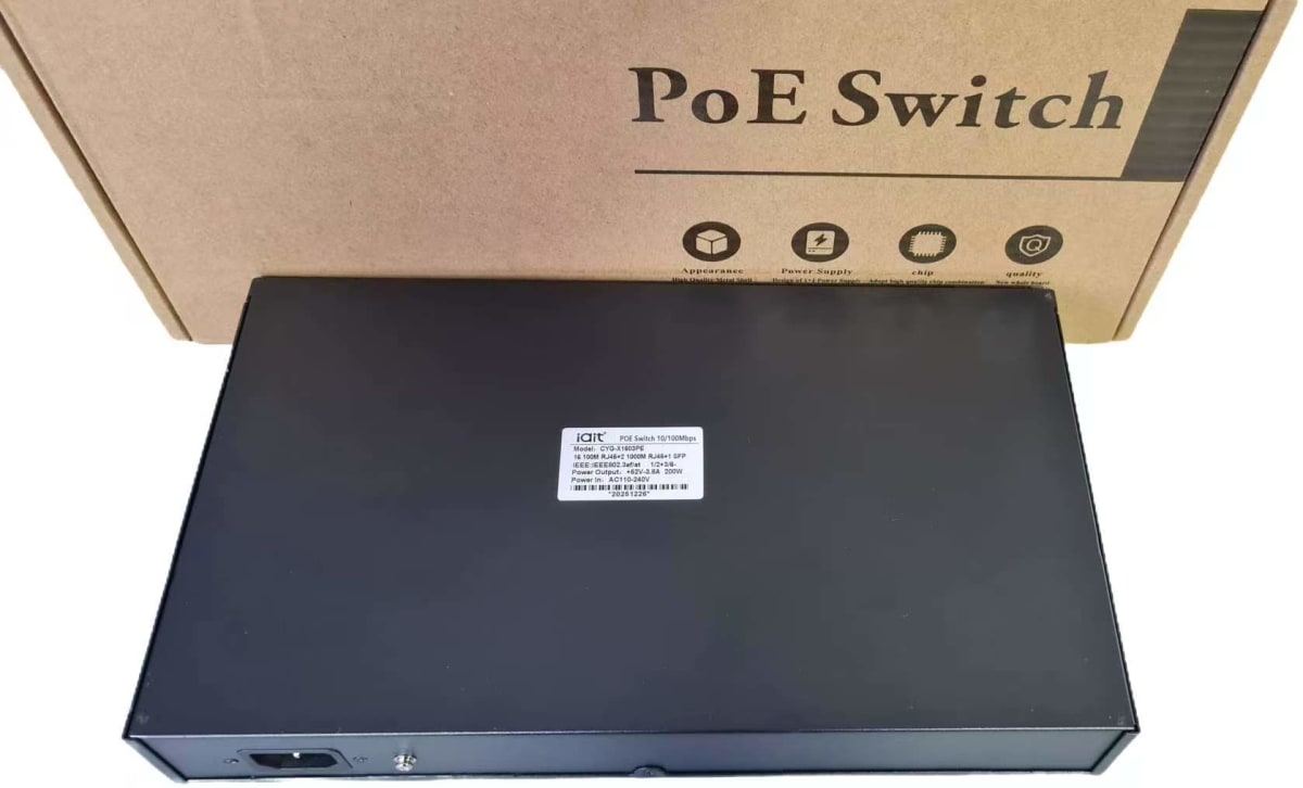 POE216-1000MB SWITCH POE 200W 16POE+2UPLINK+1SFP 10~100Mbps+2*1000Mbps+1*GX,DC52V3.8A 9.2Gbps OFERTA4