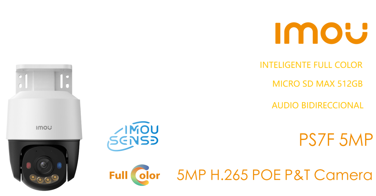 IPC-PS7FN-5M0 CAMARA PT IP POE 5MP 3.6MM MIC BIDIRECIONAL FULLCOLOR AI ADVERTIR,512GB PLASTICA IMOU 0