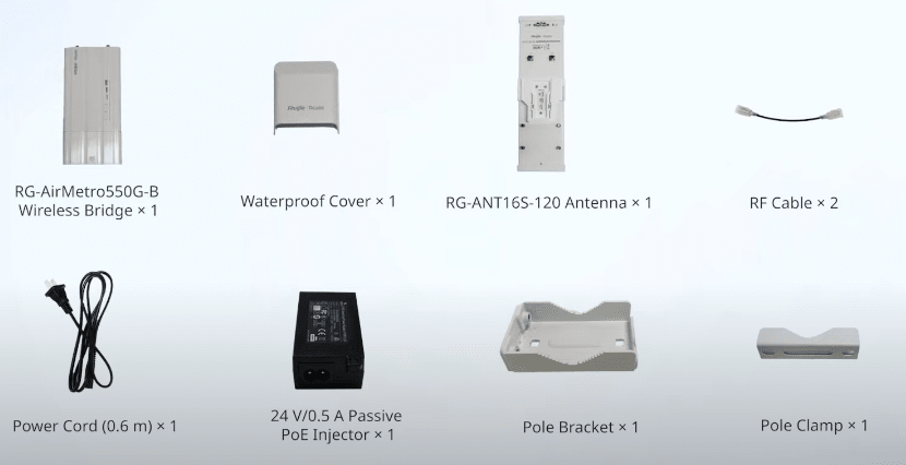 RG-AIRMETRO550G-B SIN ANTENA 5GHZ 1000Mbps 24V, PASSIVE POE 12V,MARCAR: RUIJIE-REYEE6