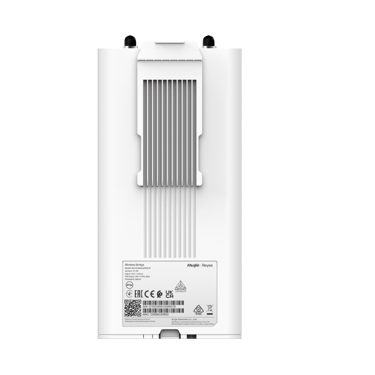 RG-AIRMETRO550G-B SIN ANTENA 5GHZ 1000Mbps 24V, PASSIVE POE 12V,MARCAR: RUIJIE-REYEE3
