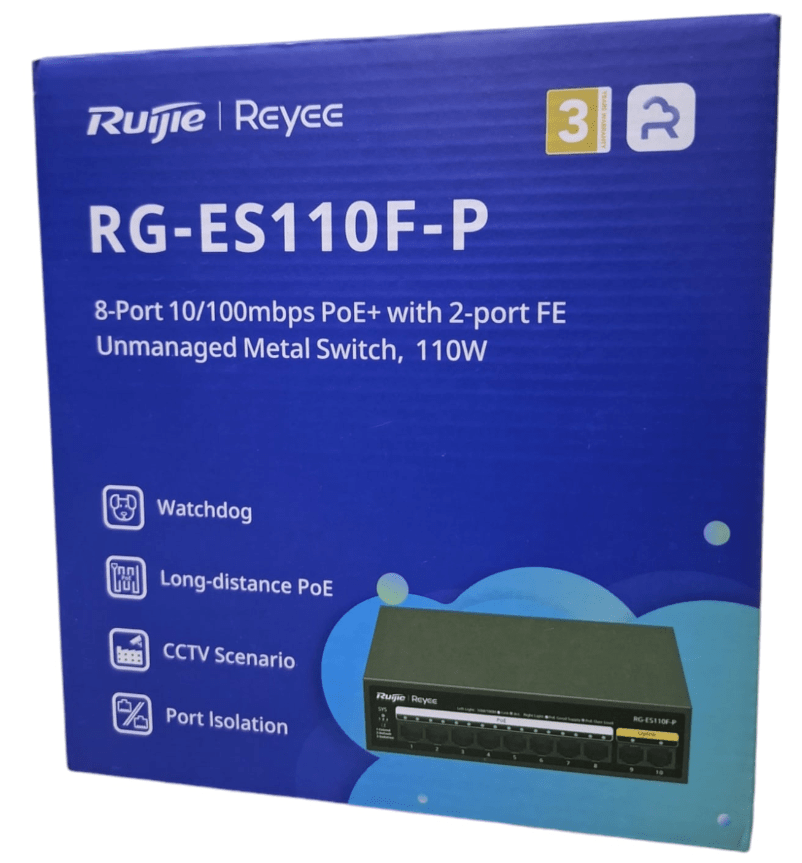 RG-ES110F-P SWITCH POE 8+2Puertos 10/100Mbps 110W,No administrado,MARCA:RUIJIE-REYEE 0