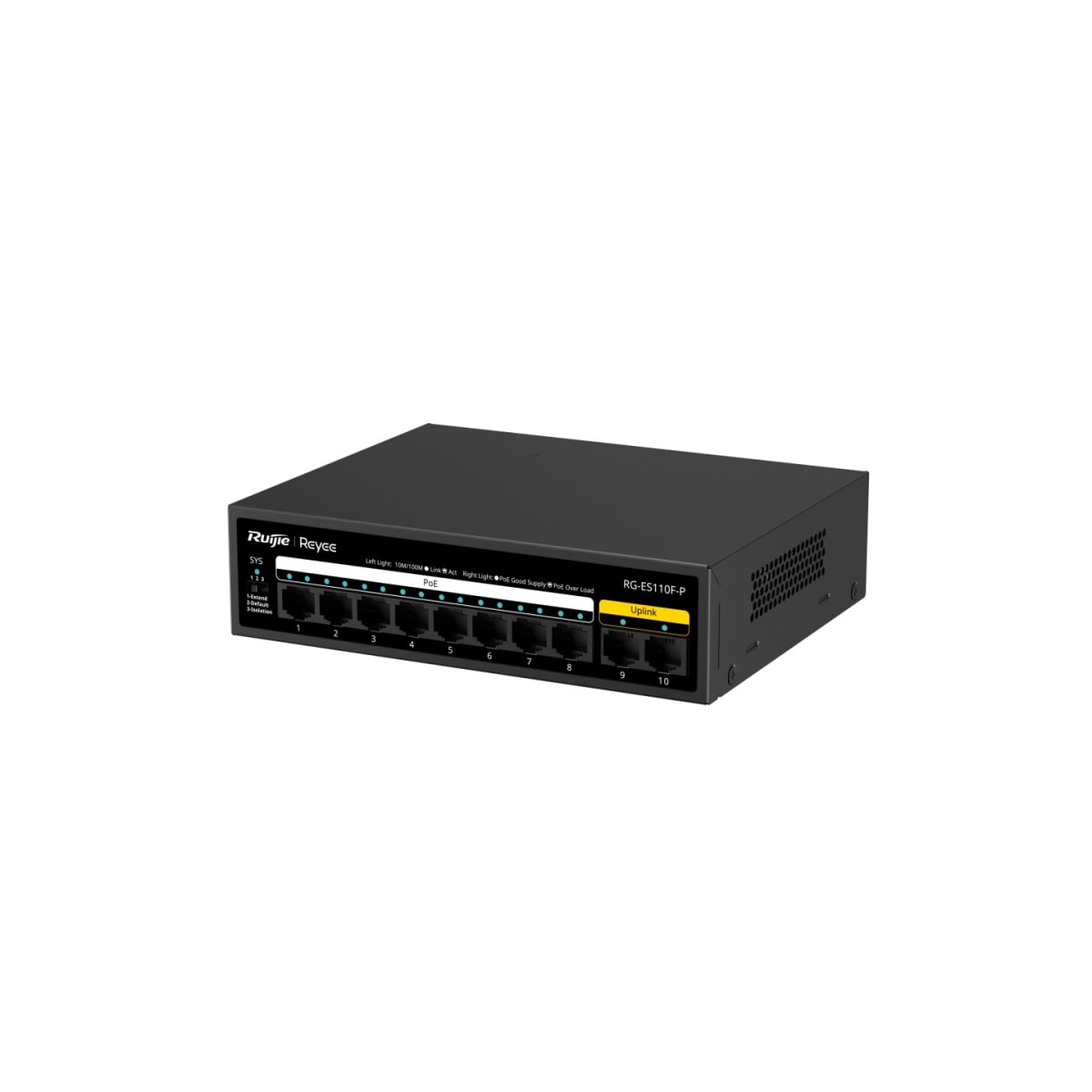 RG-ES110F-P SWITCH POE 8+2Puertos 10/100Mbps 110W,No administrado,MARCA:RUIJIE-REYEE2