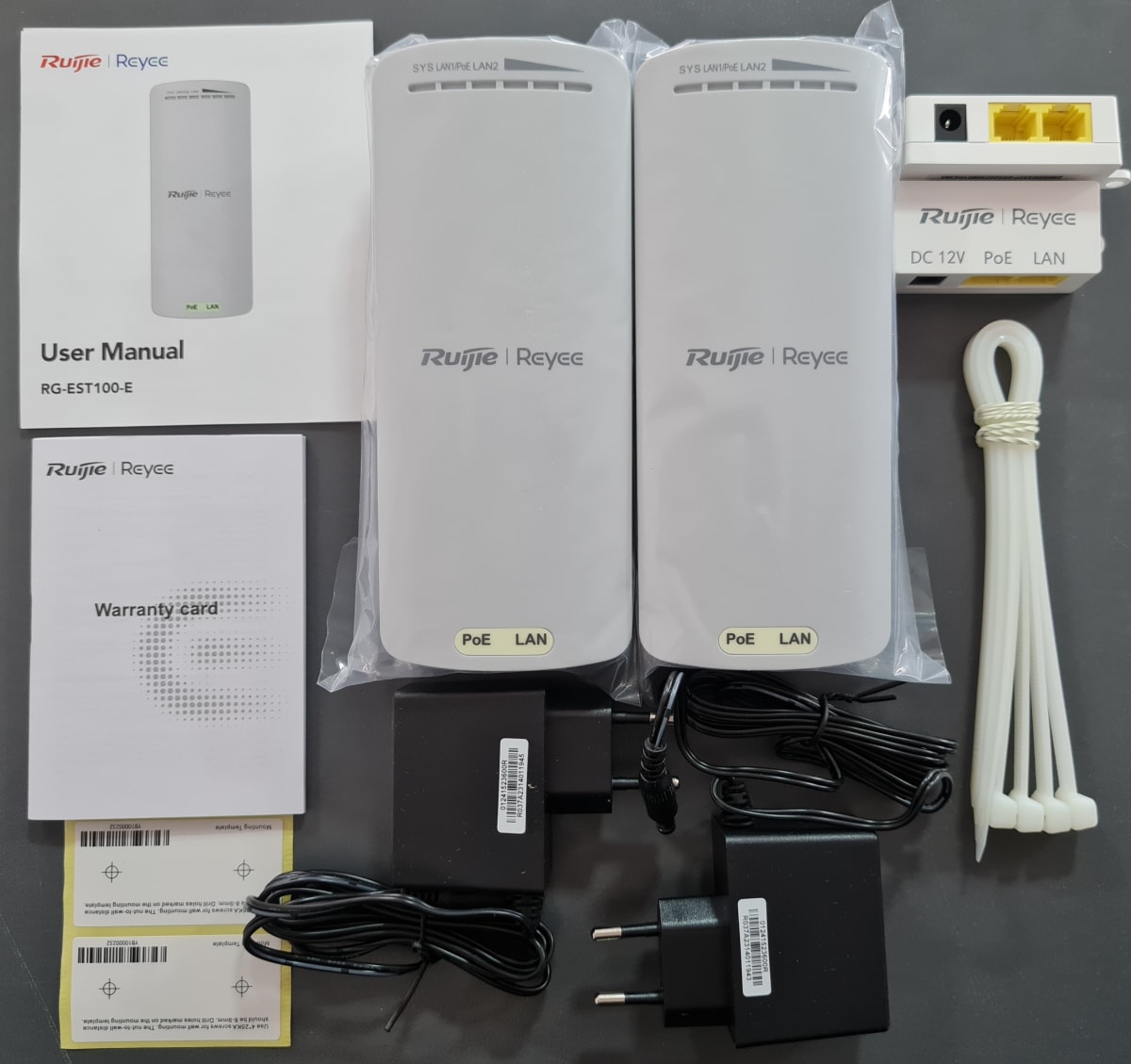 RG-EST100-E ANTENAS PAR INALAMBRICO POE 500MTS Doble flujo 2,4 GHz RUIJIE-Reyee3