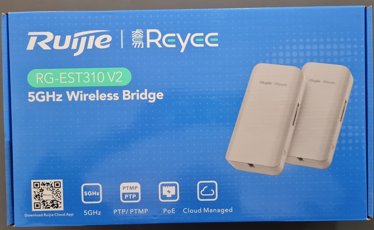 RG-EST310-V2  ANTENAS PAR 1KM POE INALAMBRICO 802.11AC DE DOBLE FLUJO Y BANDA UNICA  5GHz  RUIJIE-Reyee2