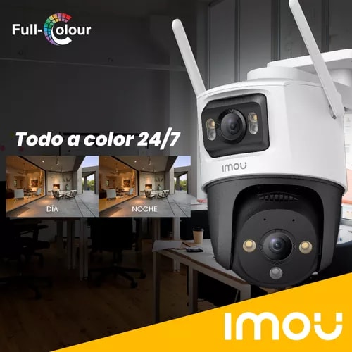 CAMARA IP IMOU PT 5MP+5MP 3.6mm Full Color 30MT AUDIO BIDIRECCIONAL IMOU SENSE Cruiser Dual MAX 512GB WIFI 2.4GHZ3
