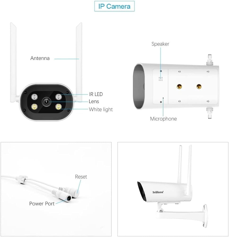 KIT WIFI 4 CAMARAS NVR+MONITOR SIN TOUCH 8CH 2MP 2.8MM AUDIO BIDIRECCIONAL FULLCOLOR APP:SRIHOME3