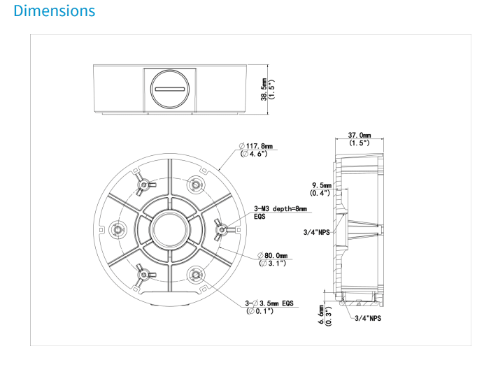 TR-JB03-I-IN Soporte Caja Metal 117.8mm*36mm 0.2kg, Para Serie:IPC36XXL,UÑV4