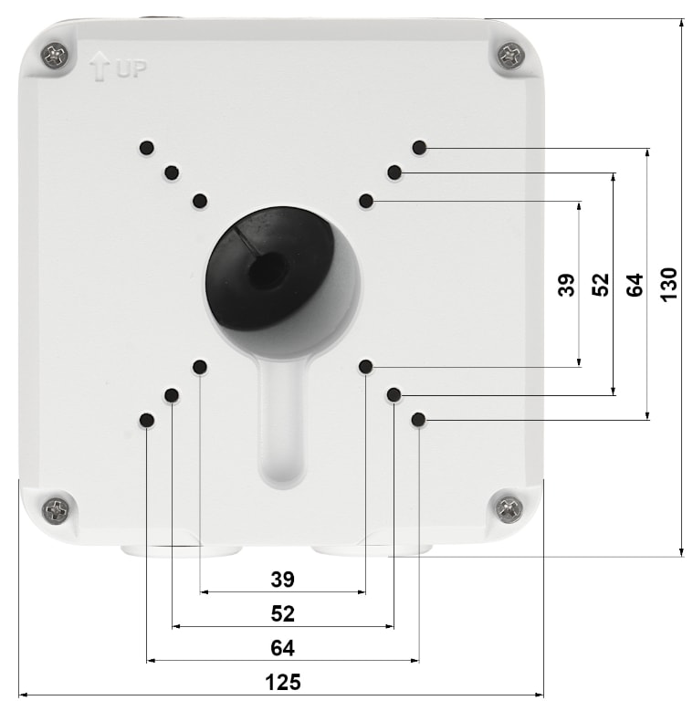 TR-JB07-D-IN SOPORTE Cuadrado 125*125*55mm PARA CAMARAS 0.75kg METAL ,UÑV3