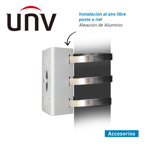 TR-UP06-C-IN SOPORTE DE MONTAJE VERTICAL PARA CAMARAS 127*136*62.5mm 10KG METAL Con 3 Abrazadera UÑV 0
