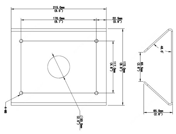 TR-UP08-B-IN SOPORTE DE MONTAJE VERTICAL PARA PTZ/CAMARAS 215*172*65MM 18KG METAL 3 ABRRAZATERAS UÑV3