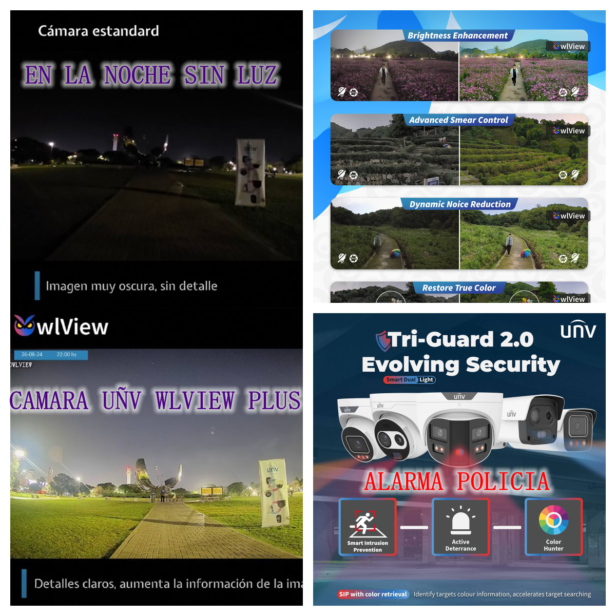 IPC3634SE-ADF28KMC-WP-I1 CAMARA DOMO IP POE 4MP 2.8mm Tri-Guard MIC ALARMA COLOR 30MT INSTRUSION LINEAS CRUZ METAL+PLASTICA MAX 512GB UÑV3