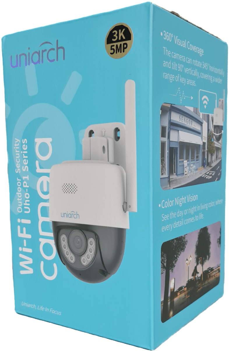 UHO-P1A-M5F4D CAMARA WIFI PT 5MP 4MM INTELIGENTE COLOR IR30MT AUDIO BIDIRECIONAL ONVIF 256GB IP66 UNIARCH5