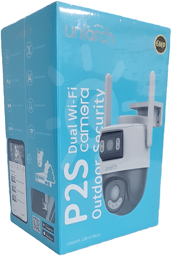 UHO-P2S-M33F34 CAMARA WIFI PT 3MP+3MP Doble Lentes 2.8MM COLOR IR30MT BIDIRECIONAL 512G IP66 UNIARCH2