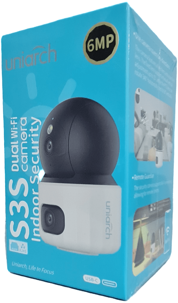 UHO-S3S-M33D CAMARA WIFI PT 3MP+3MP Doble Lentes 2.8MM IR10MT ALARMA AUDIO BIDIRECIONAL 512G UNIARCH5