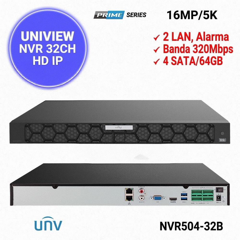 NVR504-32B-IQ NVR 32CH 16MP SIN POE 2U 4HDD SIP Y UMD MAX 24TB Smart Intrusion Prevention UÑV 0