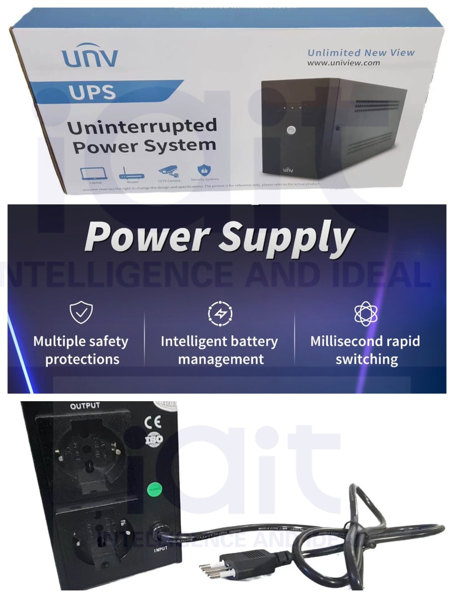 800VA 480W UPS UPS800-SEA-CEE 169~278AV 50Hz/60Hz Smart Line-interactive,Plomo-ácido Con 2 Salidas UÑV 0