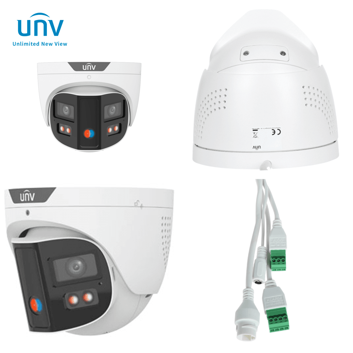 IPC3K28SE-ADF28KMC-DL-I0 CAMARA DOMO IP POE 8MP 2.8MM 180° DOBLE LENTES COLOR IR30MT MIC ONVIF INTRUSION ALARMA MAXIMA 512GB IP67 METAL UÑV2