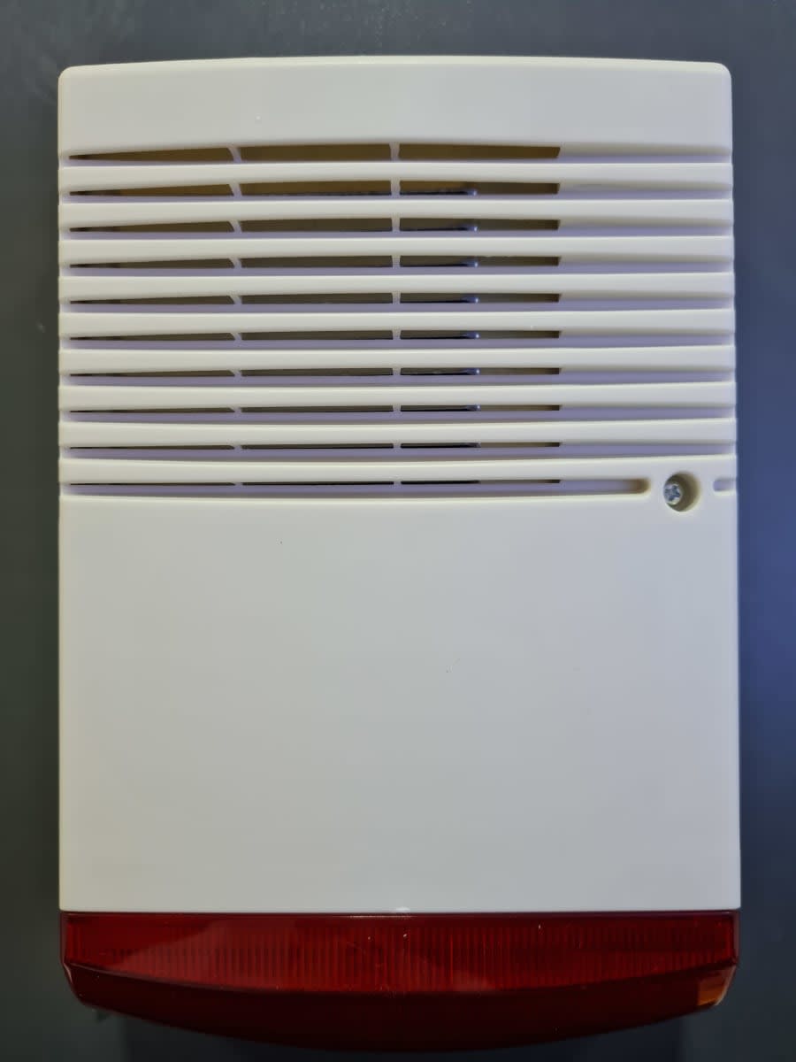 KIT SIRENA PANICO ALARMA COMUNITARIA 12V 120dB 1850Hz Señar MAX 30MT 270*193*100MM ABS+METAL 2 CONTROLES3