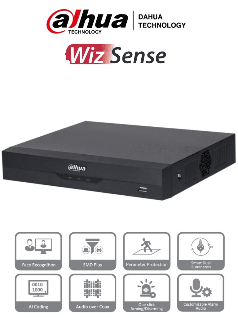 DH-XVR5104HS-4KL-I3 XVR 4CH 1HDD WizSense SMD Max 4K,IA, Max 8CH IP,HDCVI/AHD/TVI/CVB 0