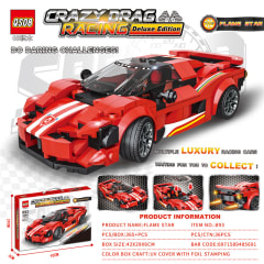 Auto de carreras Crazy Drag Racing Rojo 893