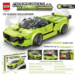 Auto de carreras Crazy Drag Racing verde claro 895