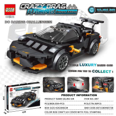 Auto de carreras Crazy Drag Racing Negro 897
