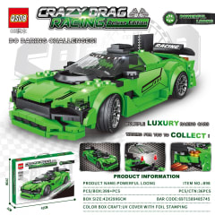 Auto de carreras Crazy Drag Racing verde oscuro 898